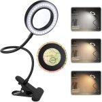 5x loupe � pince, 360� flexible avec lumi�re, 3 couleurs 10 luminosit�, pour bureau, �tude, lecture, ...