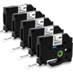 5x ruban compatible pour brother p - touch etiqueteuse tz tze - 231 12mm x 8m cassette pour ptouch pt ...