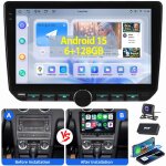 6 + 128g pour audi a3 8p 2003 - 2012 autoradio android 15 gps sat wifi carplay rds 6 + 128g dab cam
