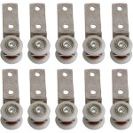 6, 5 x 1, 9 cm coude de conduit en mtal roulement bloc de poulie avec deux plastique de roue pour porte ...