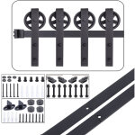 6. 56ft / 200cm systeme porte coulissante, quincailleri kit de rail pour porte double coulissante, ensemble ...