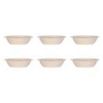 Lot de 6 coupelles rondes 'bl' 15cm beige