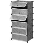 6 cubes diy porte - chaussures en plastique multi - usage etageres a chaussures organiseur de rangement ...