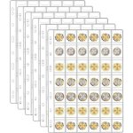 6 feuilles classeur pieces de monnaie, pochettes album plastique pour pices de monnaie avec 9 trous ...