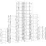 Vidaxl ? lot de 6 gabions en acier galvanis� 25x25x50 / 100 / 150 cm ? capacit� de charge 1400 kg / m� ...