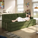 Wumagin - canap� - lit pliant 6 en 1 - 162 x 98 x 89. 76 cm - en velours c�tel�