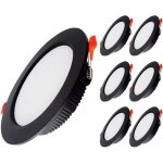 6 pack spot led encastrable noir extra plat ip44 led spot salle de bain, 5w 500lm equivalent 50w incandescence ...