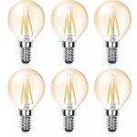 6 pcs ampoule led e14 filament g45, 4w (equivalent 40w), e14 cand�labre dimmable, ambre glow, ampoule ...