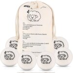 6 pcs balles de s�chage pour s�che - linge, 7 cm 100% pure laine de balles de s�chage en laine naturelle, ...