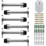 6 pcs but�es de porte, butoir porte en inox, stop porte avec vis et colles de pare chocs, butoirs de ...