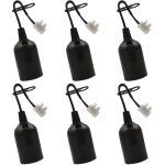 6 pcs douille de lampe e27 support d'ampoule e27 r�novation douille noir douille de b�timent avec c�ble ...