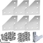 6 pcs plaques de connexion supports d'angle en forme de l, 5 - trou l jonction aluminium rail profile, ...