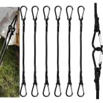 6 pcs robuste tendeur elastique, 30cm tendeurs elastique avec crochets pour camping, b�ches, tente, bagages ...