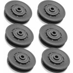 6 pices 90 mm roulement poulie musculation nylon, roue de cable poulie universelle pour appareils gym, ...