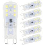 6 pi�ces ampoules led g9 blanc froid 5w 6500k sans scintillement halog�ne remplacement led dimmable ampoule ...