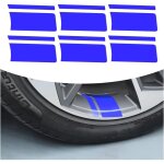 6 pi�ces autocollants pour jantes de voiture stripes, autocollant r�fl�chissant pour moyeu de roue de ...