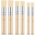 Langray - 6 pices brosses  pochoir en bois pinceaux  pochoir naturels purs brosses de peinture en ...