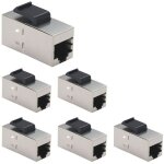 6 pi�ces cat6a keystone jacks, coupleurs rj45 femelle � femelle droite blind�e en ligne cat6a c�ble r�seau ...
