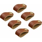 6 pi�ces cuir poignee, cuir meuble poign�e, poignee cuir bouton, cuir poign�es de placard, poign�es en ...