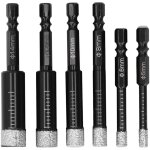 6 pi�ces / ensemble de forets diamant�s secs pour granit c�ramique marbre carrelage pierre verre 5mm ...