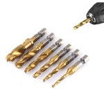 6 pi�ces / ensemble m3 � m10 forets hss rev�tus de titanum et embouts de taraudage 1 / 4 filetage m�trique ...