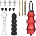 6 pi�ces ensemble pince a rivet, kit adaptateur riveteuse sans fil pour perceuse �lectrique, pistolet ...