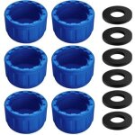 6 pi�ces g1 / 2 bouchon filet� en pvc, siphon tuyau bouchon d'obturation, connecteur de tuyau rond femelle ...