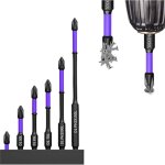 6 pices magntiques puissants embout visseuse, antichoc tournevis  frapper, haute duret embout  choc, ...