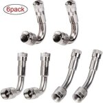6 pices pneu valve rallonge va, embout de gonflage, pneu valve de adaptateur, air pneu valve extension, ...