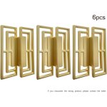 6 pi�ces de poign�es de tiroir bross�es en or, meuble tv de placard, poign�es �l�gantes en cuivre dor�, ...