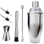 6 pi�ces set de shakers � cocktails acier inoxydable kit bar r�sistant rouille m�lange et filtrage faciles ...
