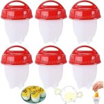 6 pices silicone oeuf cooker, antiadhsif pocheuse rapide, cuiseur d'oeufs pochs en de cuisine, faire ...
