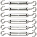 6 pi�ces tendeur cable m5 tendeur cable inox 304 r�glable crochet de ridoir et crochet pour tendeur de ...