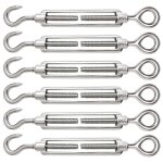 Jusch - 6 pièces tendeur cable m6 tendeur cable inox 304 réglable crochet de ridoir et oeil pour tendeur ... Jusch - 6 pièces tendeur cable m6 tendeur cable inox 304 réglable crochet de ridoir et oeil pour tendeur ...