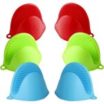 6 pinces de four, maniques en silicone rsistantes  la chaleur, mini - gants de cuisine, coupelles isolantes ...