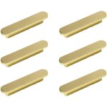 6 poign�es dor�es pour meuble de cuisine en laiton bross�, entraxe 128 mm - poign�es de meuble