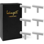 6 poign�es placard acier inoxydable design t blanches � un trou avec vis