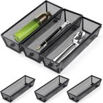 6 range couverts maille m�tallique, rangement couvert, organisateur tiroir cuisine, organisateur de couverts ...