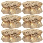 6 rouleaux de guirlande sapin nol rustique  led avec lumires pour dcorations marron