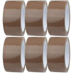 6 rouleaux de ruban adhsif marron 48 mm x 80 m ruban d'emballage pour cartons, expdition, manutention ...