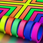 6 rouleaux ruban n�on uv fluorescent pour lumi�re noire, gaffer tape, blacklight r�actif bande, glow ...