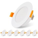 [jamais utilis�] lot de 6 spots encastrables led ultra plats 230 v 5 w, plafonnier encastr�, spot led ...