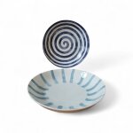 6 x assiettes creuses assorties en porcelaine le club - 20cm - h&h