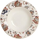 6 x assiettes creuses jacobean floral - 22, 8 cm - porcelaine - churchill