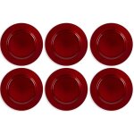 6 x assiettes de nol en plastique 33cm dcorations de table de nol rouge