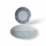 6 x assiettes plates assorties en porcelaine le club - 26, 7cm - h&h