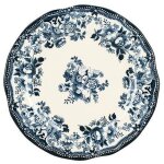 6 x assiettes plates faustine bleues - porcelaine - 26cm - novastyl