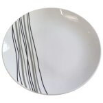 6 x assiettes plates graphic - porcelaine ? � 20, 5 cm