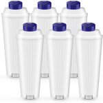 6 x dlsc002 filters for delonghi magnifica s, dinamica, ecam, esam, etam, primadonna, bco, ec series ...
