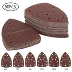 60 feuilles abrasives triangles papier poncage triangulaire ponceuse mouse delta, 105 x152 mm, grain ...